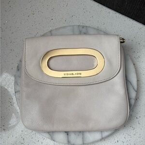 Michael Kors Cream Crossbody Bag Gold Hardware No Strap Clutch Option